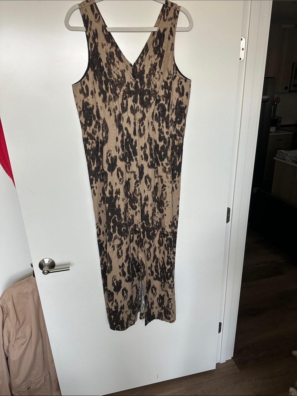 Banana Republic Brown and Black Leopard-Print Sleeveless Midi Dress